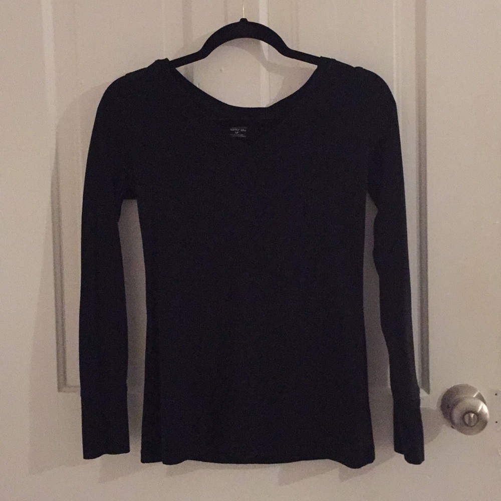 Solid black long sleeve tee
